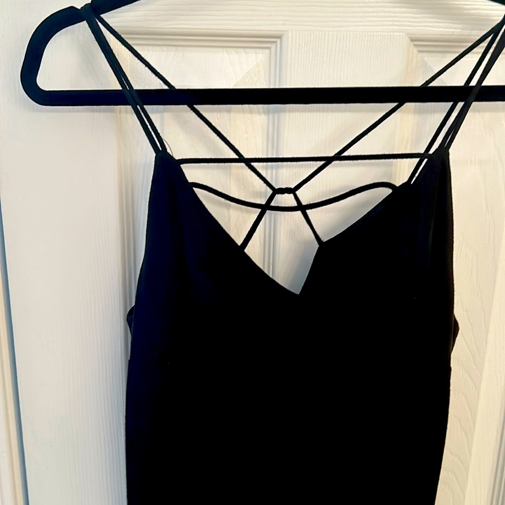 Faux Suede Strappy Dress